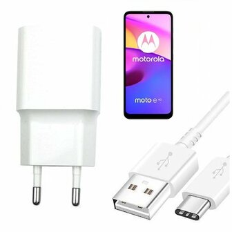 Motorola Moto E40 Oplader Snellader USB C