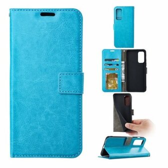 Motorola Edge 20 Pro Hoesje Met Pasjeshouder Bookcase Turquoise