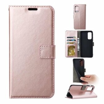 Motorola Moto G60S Hoesje Met Pasjeshouder Bookcase Rose Goud