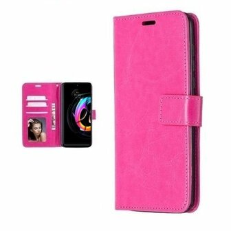 Motorola Edge 20 Hoesje Met Pasjeshouder Bookcase Roze