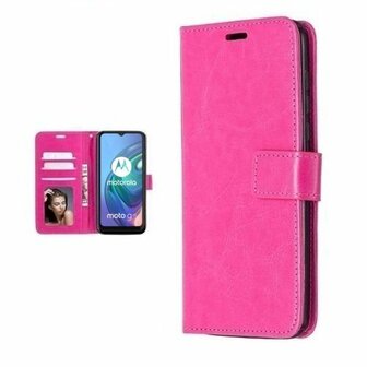 Motorola Moto G10 Hoesje Met Pasjeshouder Bookcase Roze