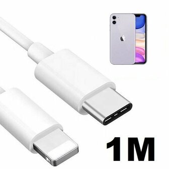 iPhone 11 Oplaadkabel USB C Lightning 1 Meter