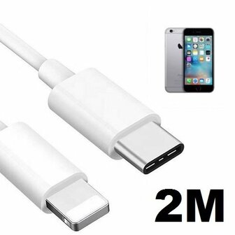 iPhone 6 6s Oplaadkabel USB C Lightning 2 Meter