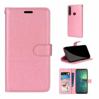 Motorola G8 Play Hoesje Met Pasjeshouder Bookcase Rose Goud