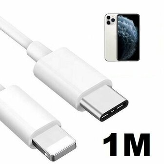 iPhone 11 Pro Oplaadkabel USB C Lightning 1 Meter