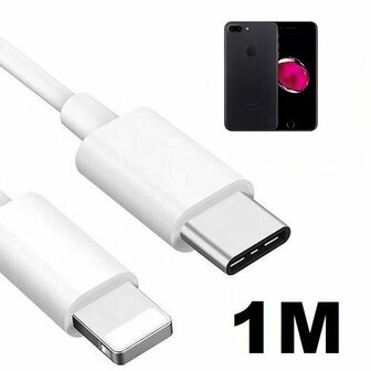 iPhone 7 Plus Oplaadkabel USB C Lightning 1 Meter