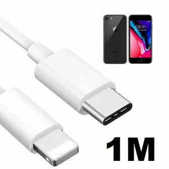 iPhone 8 Oplaadkabel USB C Lightning 1 Meter