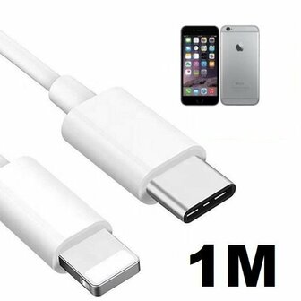 iPhone 6 Plus Oplaadkabel USB C Lightning 1 Meter