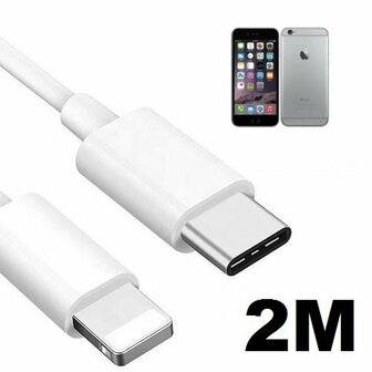 iPhone 6 Plus Oplaadkabel USB C Lightning 2 Meter