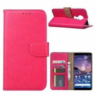 Nokia 6.2 Hoesje Met Pasjeshouder Bookcase Roze