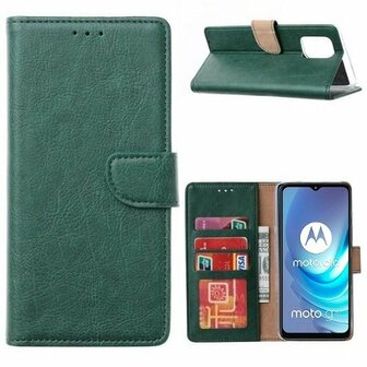 Motorola Moto G50 Hoesje Met Pasjeshouder Bookcase Donkergroen