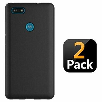 Motorola E6 Play Hoesje TPU Siliconen Zwart 2x