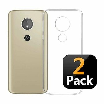 Motorola Moto E6 Hoesje TPU Siliconen Transparant 2x