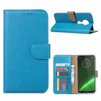 Motorola Moto G7 Plus Hoesje Met Pasjeshouder Bookcase Turquoise