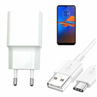 Motorola E6 Play Oplader Snellader USB C