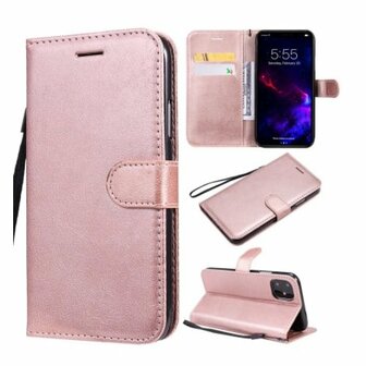 Motorola Moto G7 Hoesje Met Pasjeshouder Bookcase Rose Goud