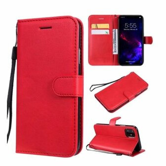 Motorola Moto G7 Hoesje Met Pasjeshouder Bookcase Rood