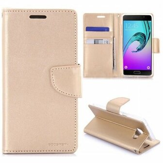 Samsung A3 2015 Hoesje Met Pasjeshouder Bookcase Goud