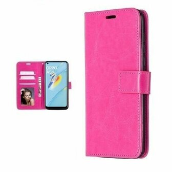 Oppo A54 Hoesje Met Pasjeshouder Bookcase Roze