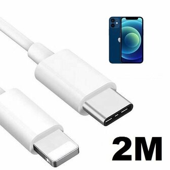 iPhone 12 Mini Oplaadkabel USB C Lightning 2 Meter