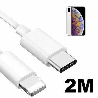 iPhone XS Max Oplaadkabel USB C Lightning 2 Meter