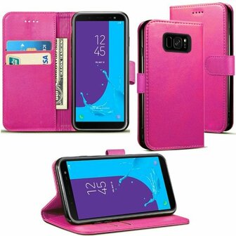 Samsung S8 Hoesje Met Pasjeshouder Bookcase Roze