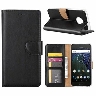 Motorola Moto G6 Plus Hoesje Met Pasjeshouder Bookcase Zwart