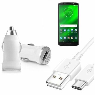 Autolader USB C Motorola Moto G6 PLUS