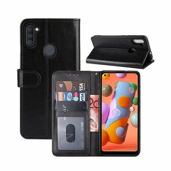 Samsung M11 Hoesje Met Pasjeshouder Bookcase Zwart