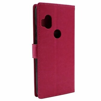 Motorola One Hyper Hoesje Met Pasjeshouder Bookcase Roze