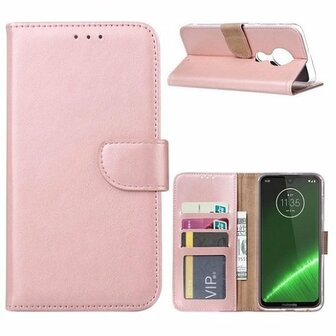 Motorola Moto G7 Power Hoesje Met Pasjeshouder Bookcase Rose Goud