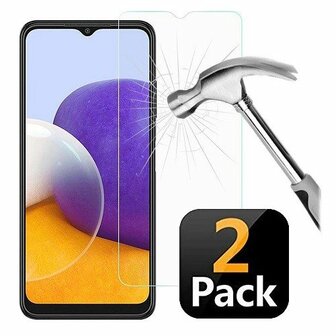 Samsung A22 4G Screenprotector Beschermglas 2x