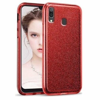 Samsung A20e Siliconen Glitter Hoesje Rood