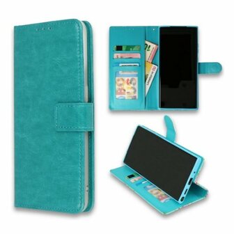 Motorola One Hyper Hoesje Met Pasjeshouder Bookcase Turquoise