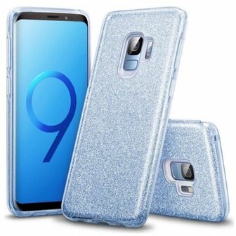 Samsung S9 Siliconen Glitter Hoesje Blauw