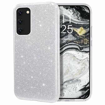 Samsung  S10 Lite Siliconen Glitter Hoesje Zilver