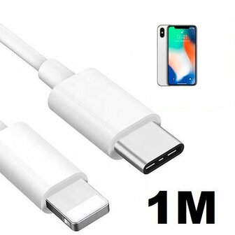 iPhone X Oplaadkabel USB C Lightning 1 Meter