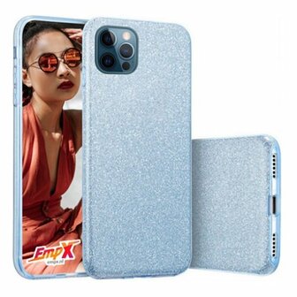 Samsung S20 Siliconen Glitter Hoesje Blauw