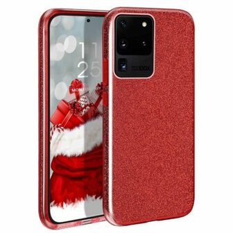 Samsung M31s Siliconen Glitter Hoesje Rood