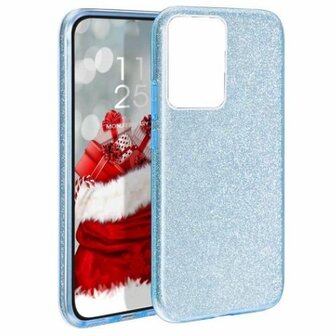 Huawei P40 Siliconen Glitter Hoesje Blauw