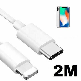 iPhone X Oplaadkabel USB C Lightning 2 Meter