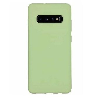 Samsung S10 Siliconen Hoesje Pastelkleur Licht Groen