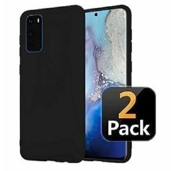 Samsung S20 Hoesje Siliconen TPU Zwart 2 STUKS