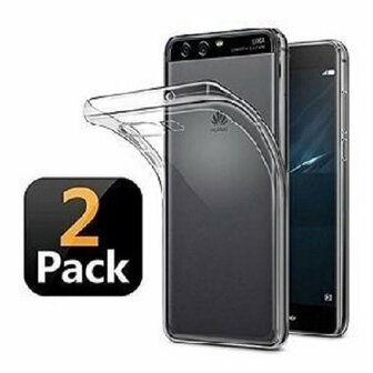 Huawei P10 Plus Hoesje Siliconen TPU Transparant 2 STUKS