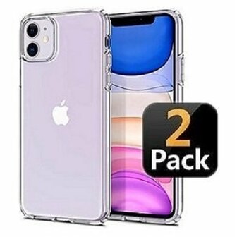 iPhone 12 Hoesje Siliconen TPU Transparant 2 STUKS