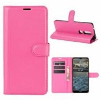 Nokia 2.4 Hoesje Met Pasjeshouder Bookcase Rose