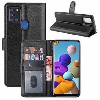 Samsung M31 Hoesje Met Pasjeshouder Bookcase Zwart