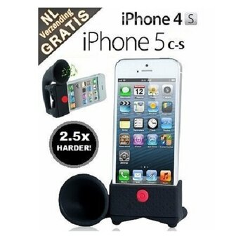 iPhone stand met speaker versterker!