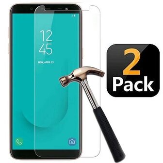 Samsung A8 2018 Screenprotector Beschermglas 2 STUKS