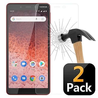 Nokia 1 Plus Screenprotector Beschermglas 2 STUKS